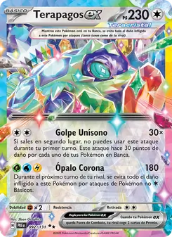Carta Terapagos ex de la expansión Evoluciones Prismáticas, número 092/131