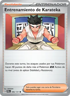 Carta Entrenamiento de Karateka de la expansión Evoluciones Prismáticas, número 096/131