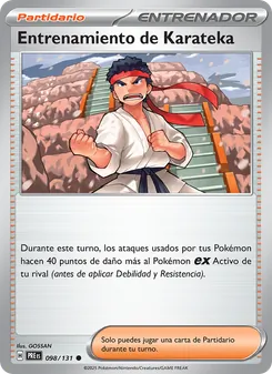 Carta Entrenamiento de Karateka de la expansión Evoluciones Prismáticas, número 098/131