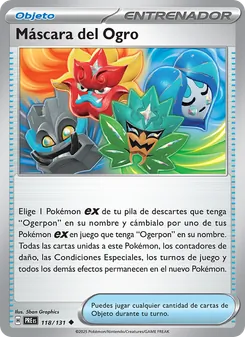 Carta Máscara del Ogro de la expansión Evoluciones Prismáticas, número 118/131