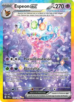 Carta Espeon ex de la expansión Evoluciones Prismáticas, número 155/131