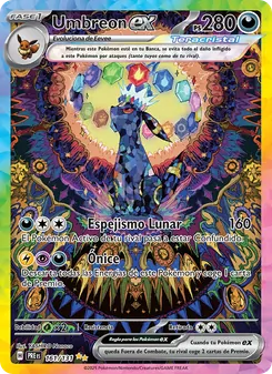 Carta Umbreon ex de la expansión Evoluciones Prismáticas, número 161/131