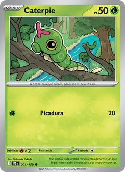 Carta Caterpie de la expansión Juntos de Aventuras, número 001/159