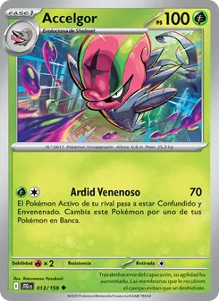 Carta Accelgor de la expansión Juntos de Aventuras, número 013/159