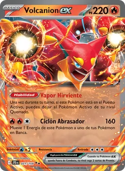 Carta Volcanion ex de la expansión Juntos de Aventuras, número 031/159
