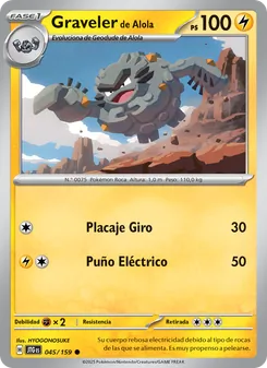 Carta Graveler de Alola de la expansión Juntos de Aventuras, número 045/159