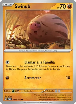 Carta Swinub de la expansión Juntos de Aventuras, número 077/159