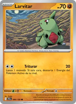 Carta Larvitar de la expansión Juntos de Aventuras, número 080/159