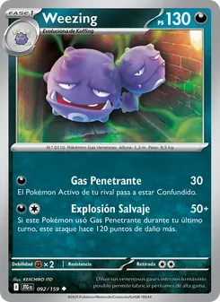 Carta Weezing de la expansión Juntos de Aventuras, número 092/159