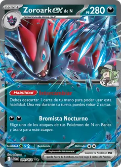 Carta Zoroark ex de N de la expansión Juntos de Aventuras, número 098/159
