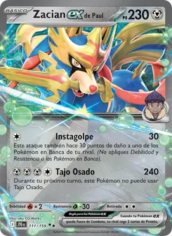 Carta Zacian ex de Paul de la expansión Juntos de Aventuras, número 111/159