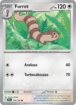 Carta Furret de la expansión Juntos de Aventuras, número 119/159