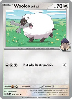 Carta Wooloo de Paul de la expansión Juntos de Aventuras, número 135/159