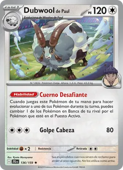 Carta Dubwool de Paul de la expansión Juntos de Aventuras, número 136/159