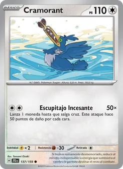 Carta Cramorant de la expansión Juntos de Aventuras, número 137/159