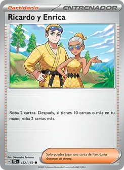 Carta Ricardo y Enrica de la expansión Juntos de Aventuras, número 142/159