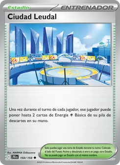Carta Ciudad Leudal de la expansión Juntos de Aventuras, número 150/159