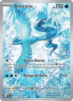 Carta Articuno de la expansión Juntos de Aventuras, número 161/159