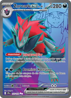 Carta Zoroark ex de N de la expansión Juntos de Aventuras, número 175/159
