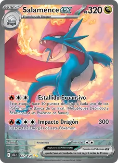 Carta Salamence ex de la expansión Juntos de Aventuras, número 187/159