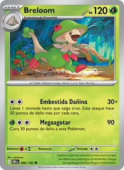 Carta Breloom de la expansión Rivales Predestinados, número 006/182