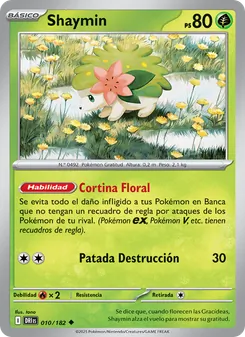 Carta Shaymin de la expansión Rivales Predestinados, número 010/182