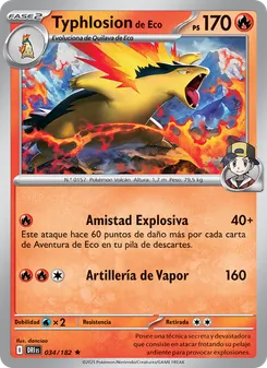 Carta Typhlosion de Eco de la expansión Rivales Predestinados, número 034/182