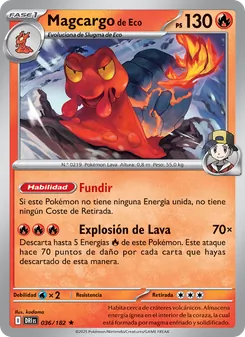 Carta Magcargo de Eco de la expansión Rivales Predestinados, número 036/182