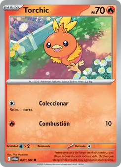 Carta Torchic de la expansión Rivales Predestinados, número 040/182