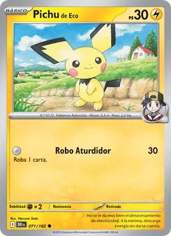 Carta Pichu de Eco de la expansión Rivales Predestinados, número 071/182