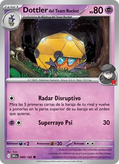 Carta Dottler del Team Rocket de la expansión Rivales Predestinados, número 088/182