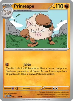 Carta Primeape de la expansión Rivales Predestinados, número 091/182