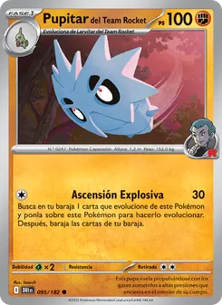 Carta Pupitar del Team Rocket de la expansión Rivales Predestinados, número 095/182