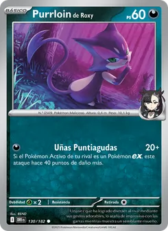 Carta Purrloin de Roxy de la expansión Rivales Predestinados, número 130/182