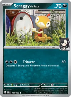 Carta Scraggy de Roxy de la expansión Rivales Predestinados, número 132/182