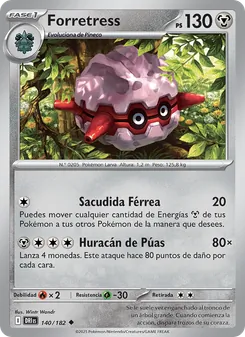 Carta Forretress de la expansión Rivales Predestinados, número 140/182
