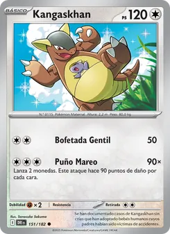 Carta Kangaskhan de la expansión Rivales Predestinados, número 151/182