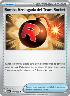 Carta Bomba Arriesgada del Team Rocket de la expansión Rivales Predestinados, número 179/182