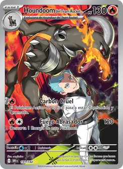 Carta Houndoom del Team Rocket de la expansión Rivales Predestinados, número 191/182