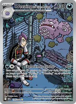 Carta Weezing del Team Rocket de la expansión Rivales Predestinados, número 199/182