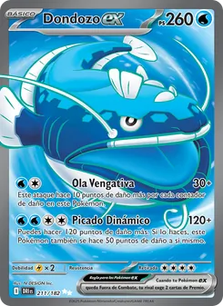 Carta Dondozo ex de la expansión Rivales Predestinados, número 211/182