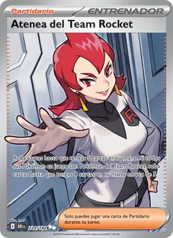 Carta Atenea del Team Rocket de la expansión Rivales Predestinados, número 224/182