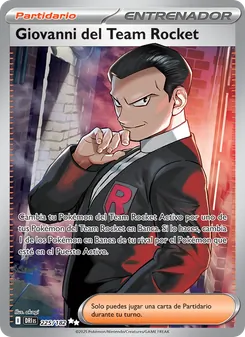 Carta Giovanni del Team Rocket de la expansión Rivales Predestinados, número 225/182