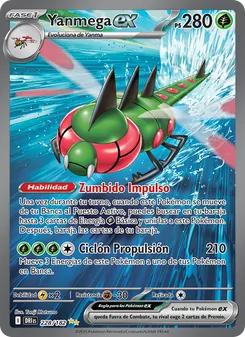 Carta Yanmega ex de la expansión Rivales Predestinados, número 228/182