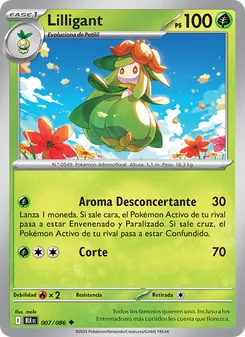 Carta Lilligant de la expansión Fulgor Negro, número 007/86