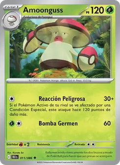 Carta Amoonguss de la expansión Fulgor Negro, número 011/86