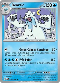 Carta Beartic de la expansión Fulgor Negro, número 026/86