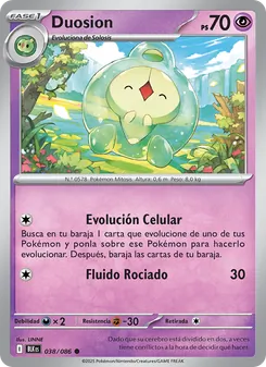 Carta Duosion de la expansión Fulgor Negro, número 038/86