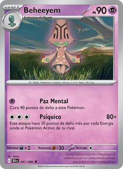 Carta Beheeyem de la expansión Fulgor Negro, número 041/86