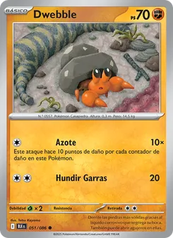 Carta Dwebble de la expansión Fulgor Negro, número 051/86